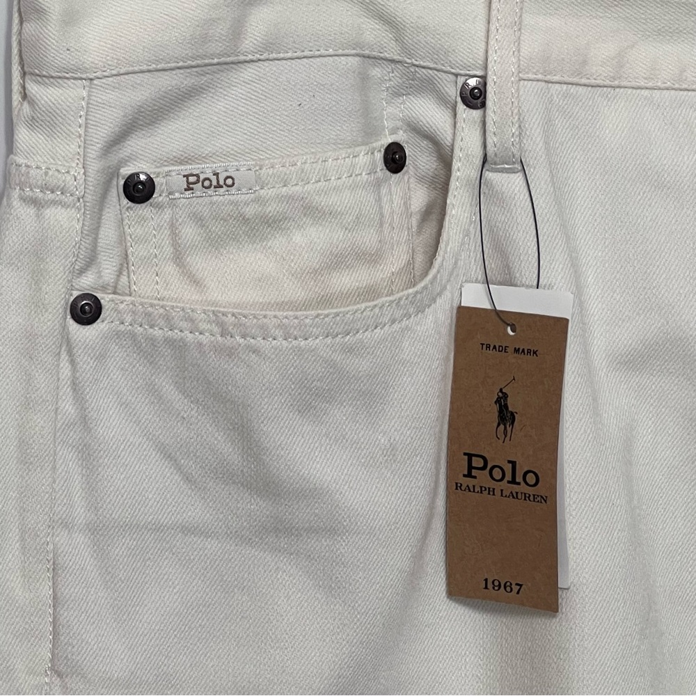 New Polo Ralph Lauren Avery Boyfriend Ivory‎ Wash Patchwork Jeans - Picture 4 of 14